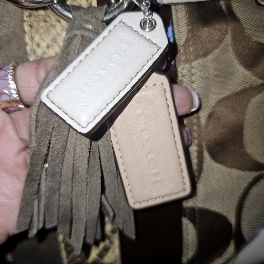 Coach Hampton Signature Python Tote - Picture 8 of 9